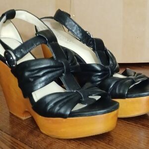 Black Coach " Nola " Wedge Sandal